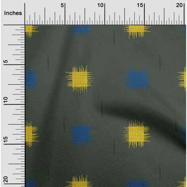 oneOone Silk Tabby Fabric Small Motif Ikat Fabric Prints By Yard 42 Inch Wide