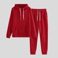 thumbnail image 5 of 2 Piece Sweatsuits for Womens Clearance Solid Color Pocket Drawstring Pullover Sweatpant Set Lounge Tracksuit Casual Plus Size Lightweight Loose Ladies Outfits Fall Winter 2023 Black L, 5 of 5