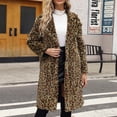 thumbnail image 1 of DPTALR Femmes Dames Manteau Long Chaud en Fausse Fourrure Veste Hiver Uni à Col en V Vêtement d'Extérieur, 1 of 9