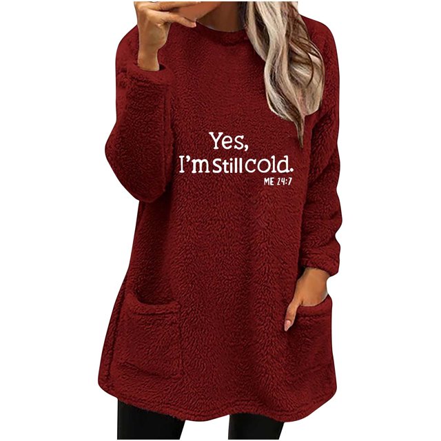 Birdeem Blouse à Manches Longues pour Femmes Col Rond et Hiver Ample avec Poche Imprimée Chaude