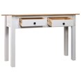 thumbnail image 2 of vidaXL Console Table White 110x40x72 cm Solid Pine Wood Panama Range, 2 of 5
