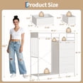 thumbnail image 4 of BeesClover 49.2" w Dresser with Hanging Rack & LED Lights, 6-Drawer Closet Organizer with Charging Station, Tall Storage Tower for Bedroom, Reversible Wood Top Chest, Sturdy Frame, 4 of 7