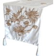 thumbnail image 1 of The HomeCentric Handmade Decorative Table Runner 14'' x 60'' Ivory White Velvet with Hand Embroidery and Tassels, 1 of 2