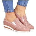 thumbnail image 1 of Summer Casual Wedge Walking Shoes Women Rhinestone Breathable Plus Size Sneakers, 1 of 9