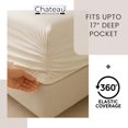 thumbnail image 4 of 100% Cotton Sheets King Size Sheets Set With Fitted Sheet & Pillowcase Sets, 400 Thread Count Sateen Weave 4 Piece Deep Pocket King Sheet Set, Soft & Comfy Naturally Cool Luxury Bedding- Charcoal, 4 of 5