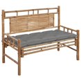 thumbnail image 1 of vidaXL Banc de Jardin avec Coussin 120 cm Bambou, 1 of 5