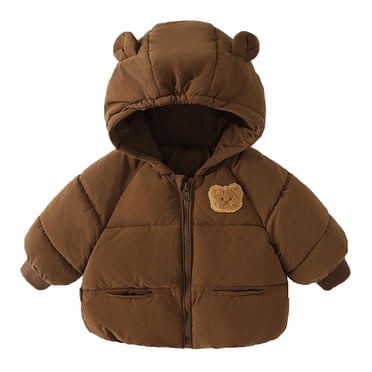Zshosam Manteau à Capuchon pour Garçons, Manteau en Duvet pour Tout-Petits et Bébés Garçons, Hiver, Chaud, Rembourré, Épais, Vêtements d'Extérieur, Habit de Neige, Taille 18 24 Mois, (Coffee 18-24 Months)