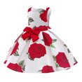 thumbnail image 1 of EGNMCR Robes de Soirée pour Femmes, Robes Formelles pour Femmes, Robes de Cocktail pour Femmes Robe Fille Robe pour Tout-Petites Satin Sans Manches Nœud Imprimé Rose Robe de Fête d'Anniversaire Longues Robes Robe Fille, 1 of 6