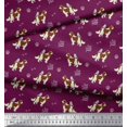 thumbnail image 3 of Soimoi Pink Rayon Fabric Bird,Paw & Cocker Spaniel Dog Decor Fabric Printed Yard 56 Inch Wide, 3 of 3