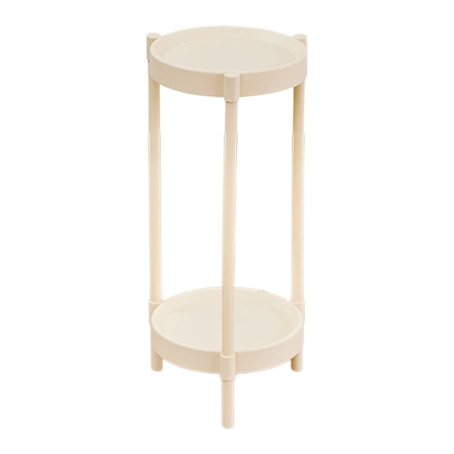 Uuiauoio Sturdy Plastic End Table with Tier Storage Rounded Corners for Living Room Bedroom Modern Side Table Small Coffee Table Durable Lightweight