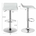 thumbnail image 2 of Gymax Tabourets de Bar Pivotants Réglables 2 Pcs Sans Dossier en Cuir PU Blanc, 2 of 10