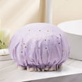 thumbnail image 3 of Double Layer Lace Shower Cap | Reusable Plastic Elastic Bathing Cap for Spa, Hotel & Hair Salon | Waterproof Hair Protection for Adults, 3 of 3