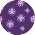 thumbnail image 1 of Ahgly Company Tapis d'Intérieur Rond Lavable en Machine Iris Violet Transitionnel, 4 Pieds Rond, 1 of 7