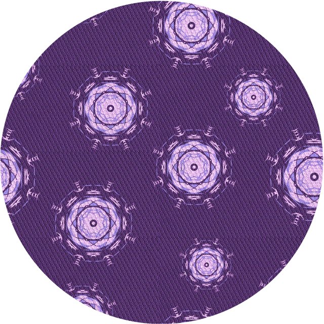 Ahgly Company Tapis d'Intérieur Rond Lavable en Machine Iris Violet Transitionnel, 3 Pieds Rond