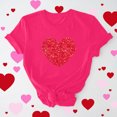 thumbnail image 1 of Meichang T-Shirts de la Saint-Valentin pour Femmes Hauts Mignons Imprimé Cœur Hauts Mignons Col Rond Manches Courtes Décontracté T-Shirts de Vacances Saint-Valentin, 1 of 6