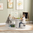 thumbnail image 2 of Qaba 5 Piece Kids Table and Chair Set with Storage for Kids Room, Grey, 2 of 10