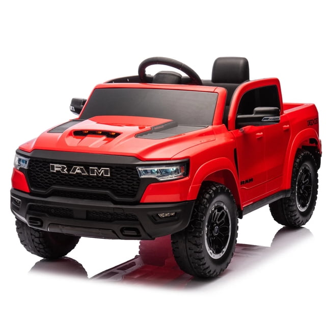 VOLTZ TOYS Licensed RAM 24V Ride-On Truck for Kids Ages 3+, Electric Vehicle with Parent Remote Control, LED Lights, MP3, Cargo Storage, Dual Speed, Suspension - Gift for Kids