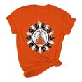 thumbnail image 4 of Dadaria Hauts pour Femmes Chemise Orange Manches Courtes T-Shirt Col Rond Été Imprimés de Main Chandail Blouses S, 4 of 6
