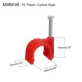 thumbnail image 2 of Unique Bargains Cable Clips with Steel Nail, 50Pcs 16mm/0.63' Plastic Cable Wire Clips, Ethernet Cable Clips Nail in Cable Clips, Red, 2 of 6