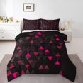 thumbnail image 1 of Erosebridal Ensembles de Couette Triangle Rouge Format Simple, Couettes et Duvets Géométrie Dégradée, Déco de Chambre pour Garçons, Réversible, 1 of 7