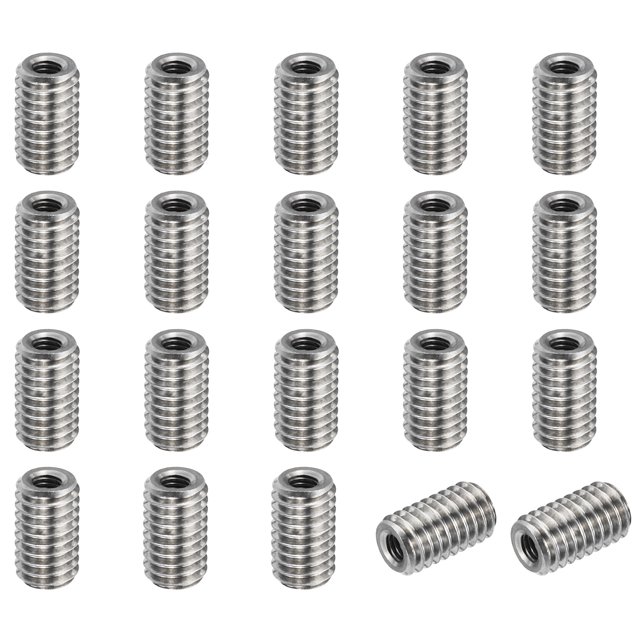 Unique Bargains Adaptateurs Filetage Manchon Réducteur Écrou M6x1.0 Mâle à M3x0.5 Femelle pour Réparer Insert Écrou Vis Réducteur 10mm 20 Pcs