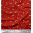 thumbnail image 1 of Soimoi Tissu en Georgette de Polyester Rouge, Motif de Crevettes de Mer et d'Océan, Vendu au Yard, Largeur 52 Pouces, 1 of 1