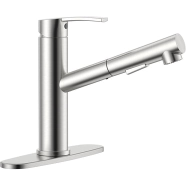 APPASO Robinet de Cuisine Moderne Robinet de Cuisine avec Pulvérisateur Extractible à une Poignée Acier Inoxydable Bar Évier de VR Plaque de Comptoir Nickel Brossé 360