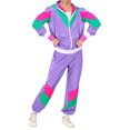 thumbnail image 3 of Fortune 90s Hip Hop Tracksuit, Patchwork Long Sleeve Coat Long Pants for Women, 3 of 6