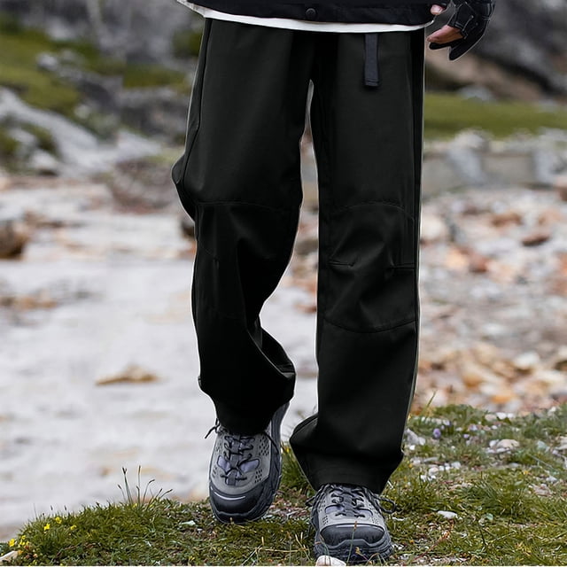 RXIRUCGD Quick Drying Hiking Pants With Breathable Workwear On The Outside For Men, Black, Size: 2XL