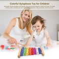 thumbnail image 3 of Wood Pine Xylophone 8-Note 3mm Colorful Aluminum Plate C Key Percussion Toddle Kid Musical Toy, 3 of 7