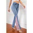 thumbnail image 3 of Feinuhan Jeans à Taille Haute à Pattes d'Éléphant pour Femmes, Drapeau des É.-U.,, 3 of 5