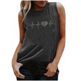 thumbnail image 1 of Pompotops Colorful Reflective Sequins Ladies Round Neck Loose Top Sleeveless T-shirt, 1 of 6