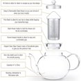 thumbnail image 5 of Hiware Glass Teapot with Removable Stainless Steel Lid & Infuser, 33 Ounce Teapot Stove Top Safe for Blooming & Loose Leaf, 5 of 5
