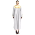 thumbnail image 2 of RUNQHUI Unisex Adult Choir Robe for Church Baptism V-neck Long Sleeve Christian Priest Robe Graduation Gown Costumes White S, 2 of 7