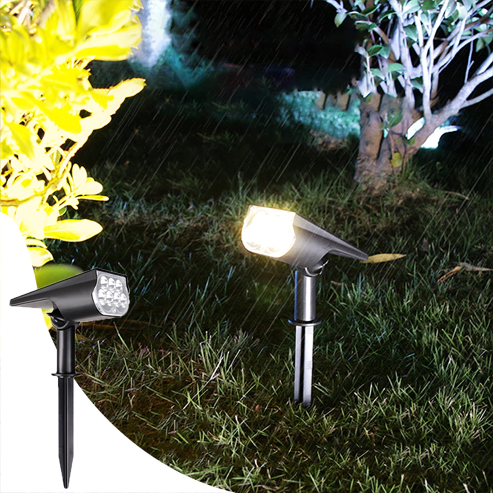 Dvkptbk solar lights Bright Solar Spotlights, Solar Outdoor Lights 2-in-1 Wireless Solar Lights for Yard Garden Flag Pool Patio Porch Walkway （1Pack）