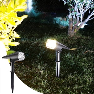 Dvkptbk lumières solaires Spots solaires lumineux, lumières extérieures solaires 2-in-1 Lampes solaires sans fil pour jardin de jardin Patio Porch Walkway （1Pack）