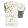 thumbnail image 1 of Inkdotpot Pack Of 100 ThankYou For Celebrating With Me Birthday Favor Paper Tags Craft Real Gold Foil Hang Tags, 1 of 6