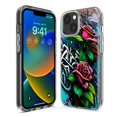 thumbnail image 3 of MUNDAZE Apple iPhone 14 Plus Shockproof Clear Hybrid Protective Phone Case Red Roses Graffiti Painting Art Cover, 3 of 6