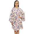 thumbnail image 3 of Bimba Kimono de Demoiselle d'Honneur à Manches Longues Imprimé Floral pour Femme, Robe Cache-Cœur Wrap - 28, 3 of 6