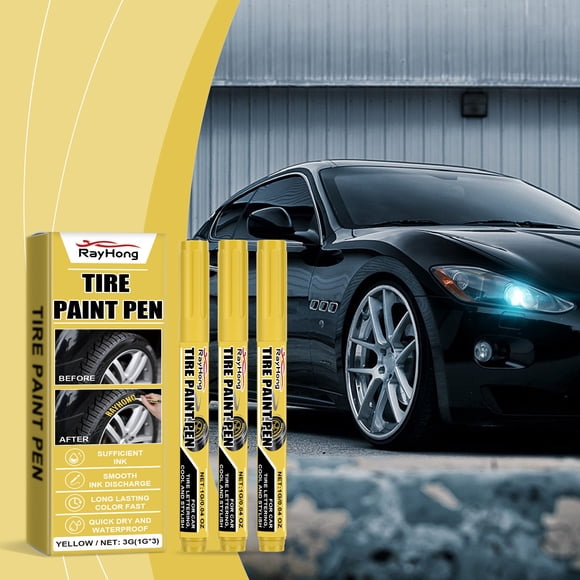 HOZADOIE Tire Marker Pen Cleaning Supplies 3ml Yellow Car Tire Paint Pen Multi-Color Painting Personalized DIY Oil Marker Pen