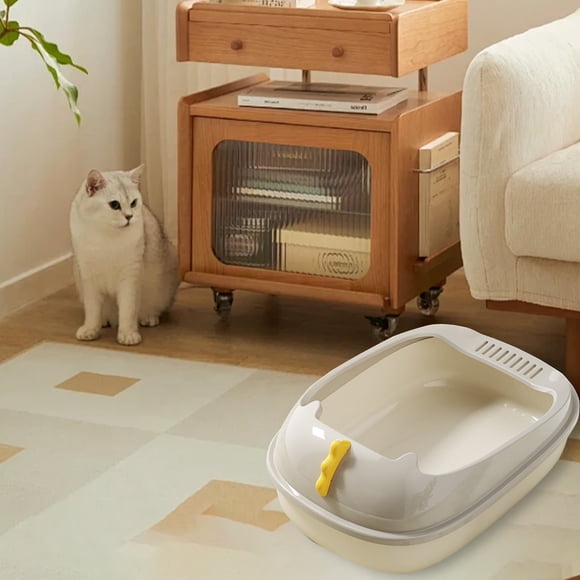 Fridja Liquidation à Moins de 5 $ Fournitures pour Animaux Bac à Litière Semi-Fermé pour Chatte Toilette pour Chatte avec Pelle à Litière pour Chatte Bac à Litière pour Chatte
