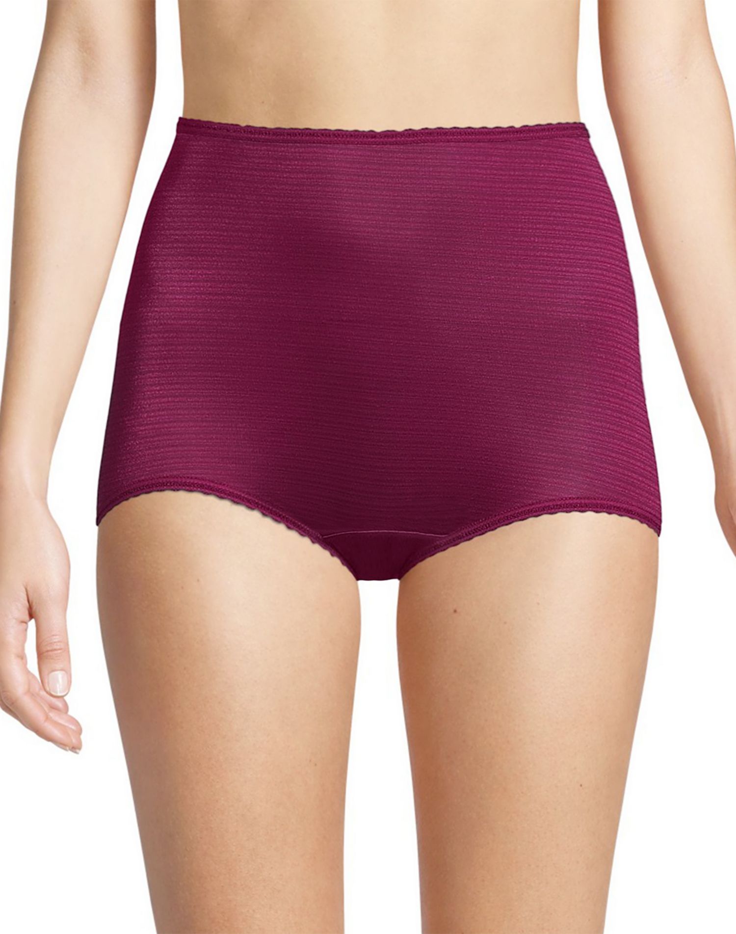 Bali Womens Skimp Skamp Brief 3-Pack, 10, Toffee/Rose Tea/Galactic Red Stripe
