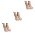 thumbnail image 4 of stanreset Polyester Low-Cut Liners Socks Women Adore Feet Happy All Day Long General Size Toe Socks Pink 3Set, 4 of 6