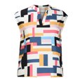 thumbnail image 4 of Pompotops Mode Femmes Été Sans Manches Bandage Chandail Imprimé Blouse Décontractée, 4 of 8
