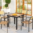 thumbnail image 2 of Outsunny Table à Manger d'Extérieur pour 4, Table de Patio Carrée avec Pattes en Aluminium, 2 of 10