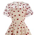 thumbnail image 5 of Soldes Aujourd'hui Liquidation Iumwxz Robe à Manches Courtes Col Rond pour Femme Robe en Tulle Tunique à Fermeture Éclair Robe Princesse Imprimé Cœur Robes d'Été Décontractées pour Femmes Robe Tendance pour les Vacances, 5 of 5