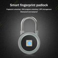 thumbnail image 3 of PENGXIANG NEW Fingerprint Smart Keyless Lock Bluetooth 4.0 Waterproof APP / Fingerprint Unlock Anti-Theft Padlock Door Luggage Case Lock for Android iOS  Blue, 3 of 8