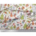 thumbnail image 2 of Soimoi Velvet Fabric Gift Box,Snowman & Tree Christmas Printed Craft Fabric by the Yard 58 Inch Wide, 2 of 3