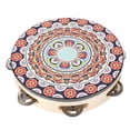 thumbnail image 1 of Hand Held Wood Tambourine Rhythm Percussion Tambourine Metal Jingles Musical Educational Instrument for Entertainment, 1 of 7