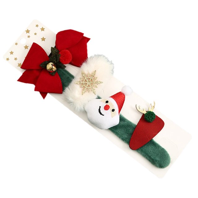 Pinces à Cheveux de Noël Festives : Barrette pour Cheveux 3 Pcs, Accessoire pour Cheveux avec Bande à Claquer